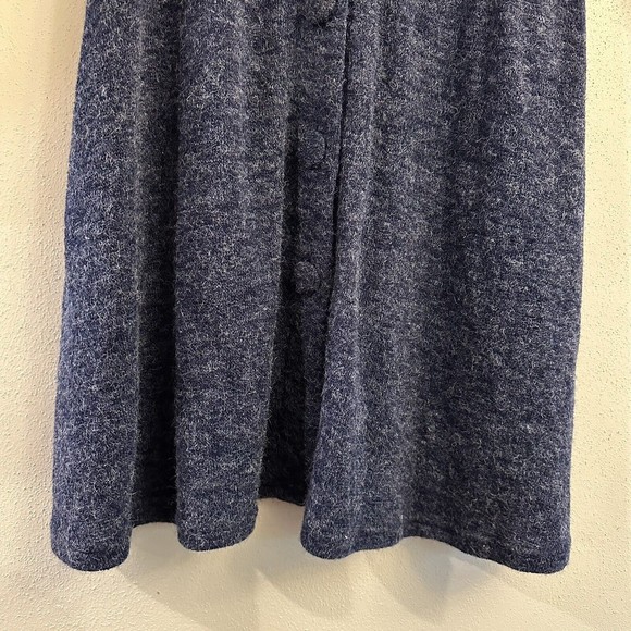 Altar’d State Ruffle Button Down Blue Sweater Cardigan Dress Small Side Pockets - Picture 5 of 16